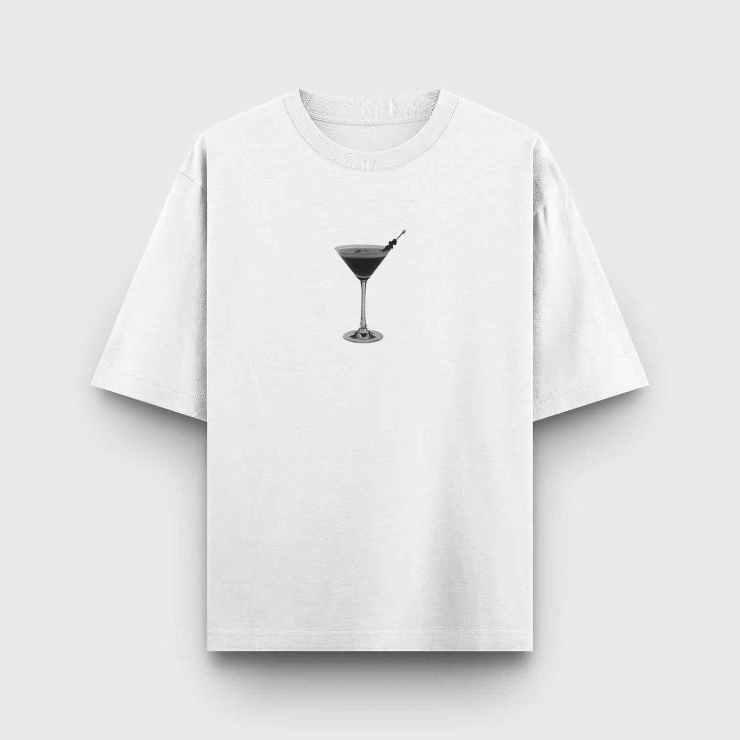 Black Martini Cocktail Oversized T-Shirt